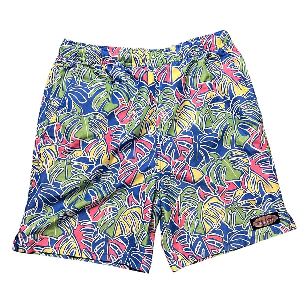 Vineyard Vines Chappy Bathing Trunks Large Pastel Tropical Preppy Swim Beach EUC